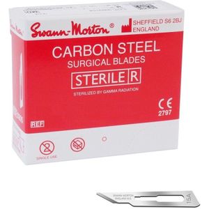 Scalpelmesjes Swann Morton - 0220 - 100 stuks - Nr 15A