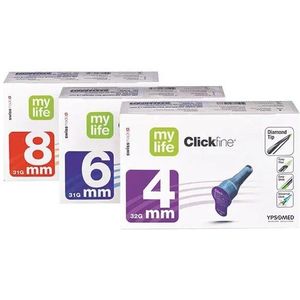 Mylife Clickfine pennaald - diamond tip - 0,25 x 8 mm - 100 stuks