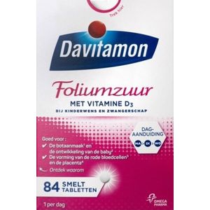 Davitamon Foliumzuur vitamine D - 84 smelttabletten