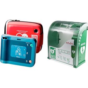 Philips HeartStart FRx AED defibrillator met Philips draagtas en buitenkast. Taal: Spaans