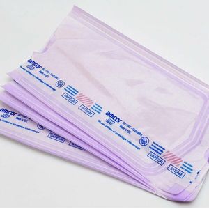 Steri-bag 50 x 250 mm zonder vouw met stoomindicator