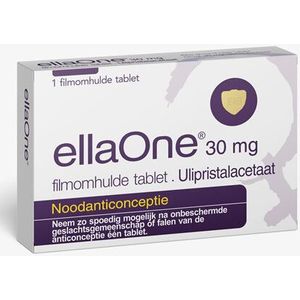 Ellaone 30 mg filmonhulde tablet 1 stuks Morning after pil