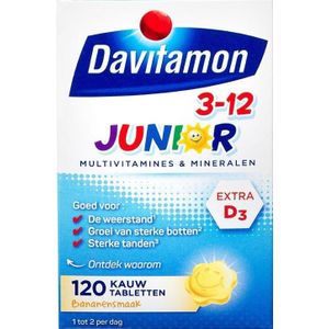 Davitamon Junior 3+ kauwtabletten banaan - 120 kauwtabletten 120 kauwtabletten