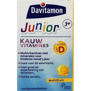Davitamon Junior 3+ multifruit - 120 kauwtabletten 120 kauwtabletten