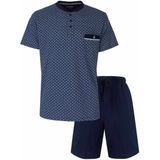 Paul Hopkins - Heren Shortama - Donker Blauw - Pyjama Set - Polohals