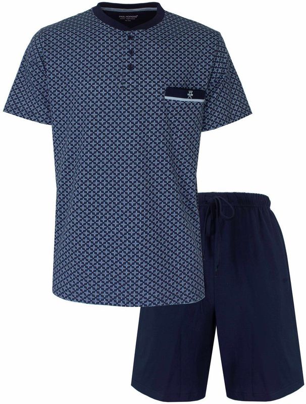 Paul Hopkins - Heren Shortama - Donker Blauw - Pyjama Set - Polohals