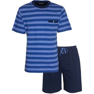 Paul Hopkins - Heren Shortama - Blauw - Pyjama Set - Streepdessin
