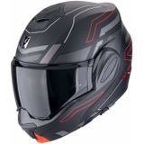 Scorpion - EXO-Tech EVO Conquer - Modulaire Helm - Mat Zwart / Rood