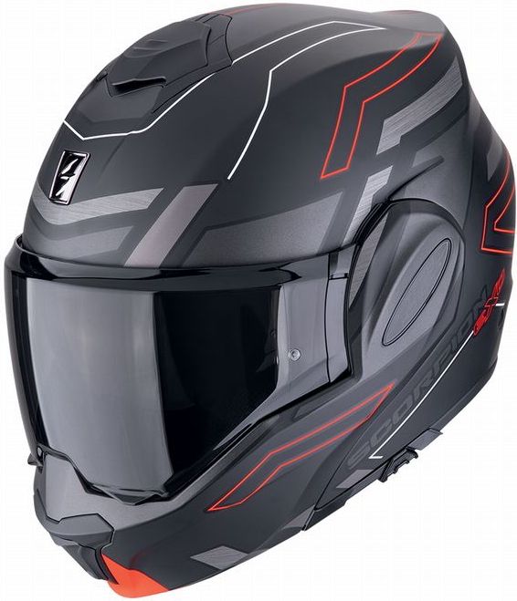 Scorpion - Exo-Tech Evo Conquer - Modulaire Helm - Mat Zwart/Rood
