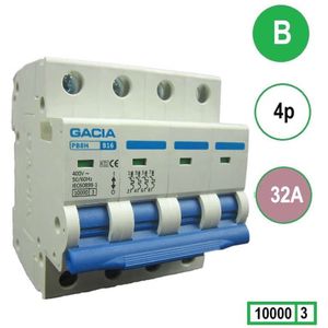 Gacia installatieautomaat 4 polig B32 10KA - PB8H-4B32