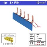 SEP - Kamrail - Geïsoleerde Doorverbindingskam - Blauw - 1Fase - 5pol.