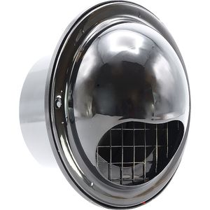 Nedco RVS bolrooster met vliegengaas en terugslagklep Ã˜ 100mm - 626.050.01