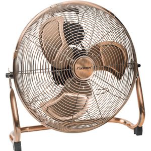 Bestron Vloerventilator 45cm, met 3 snelheden & verticaal verstelbare korf, 100 Watt, DFA40CO, kleur: koper