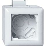 Gira Standaard 55 opbouwbehuizing 1-voudig met afdekraam en adapter K/P25 zuiver wit - 105103