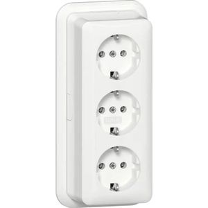 Gira wandcontactdoos + RA 3-voudig opbouw wit - 478911