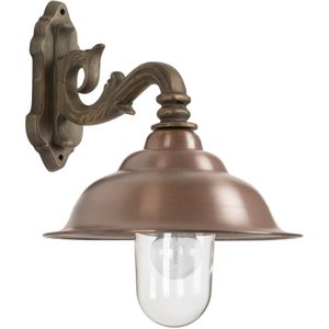 Bronzen muurlamp Chateau 2 Koper deksel E27 buitenlamp