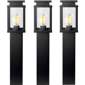3x Jersey Tuinlamp Zwart 60cm met LED