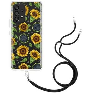 Hoesje met Koord geschikt voor Samsung Galaxy A53 - Sunflowers