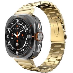 Horlogebandje geschikt voor Samsung Galaxy Watch Bandje (PrimeSteel) - Smartwatchbandjes (+Horloge inkortset) - Universeel bandje voor Samsung Galaxy Watch Ultra - Goud
