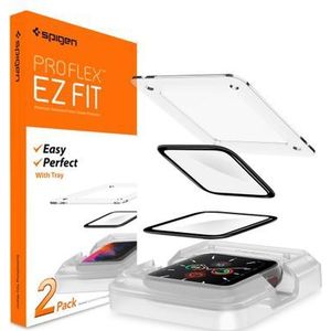 Spigen Screenprotector geschikt voor Apple Watch 4/5/6/SE 44mm - Proflex EZ Fit 2 stuks - Zwart