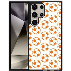 Hardcase Hoesje geschikt voor Samsung Galaxy S24 Ultra Orange Soccer Balls