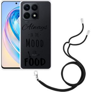 Hoesje met koord geschikt voor Motorola Edge 40 Pro Mood for Food Black