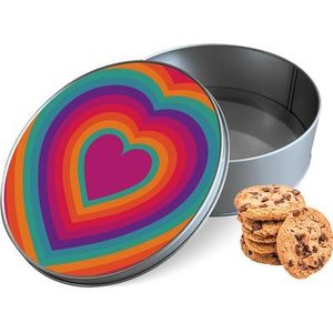Koektrommel Hippie Hart Rond - Bewaarblik 15x15x5 cm