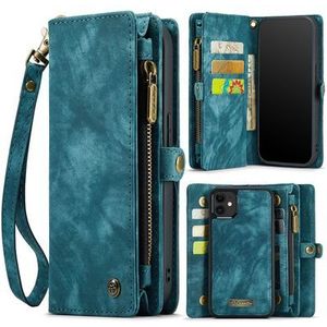 Caseme Hoesje geschikt voor iPhone 12/12 Pro - Luxe Leren Portemonnee Hoesje - Blauw