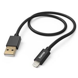 Hama Fabric USB-A naar Lightning kabel - 150cm - Zwart