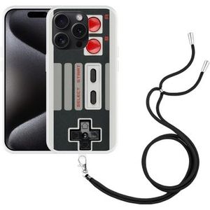 Hoesje met koord geschikt voor iPhone 15 Pro Controller Classic