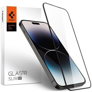 Spigen Screenprotector geschikt voor iPhone 14 Pro - Full Cover Glas - Zwart