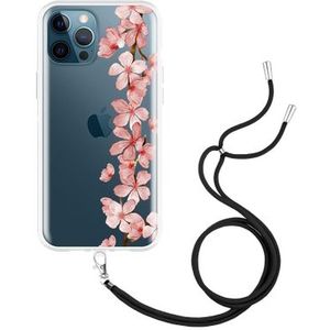 Hoesje met Koord geschikt voor iPhone 12 Pro Max - Flower Branch