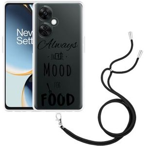 Hoesje met koord geschikt voor OnePlus Nord CE 3 Lite 5G Mood for Food Black