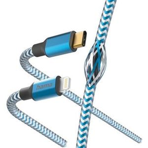 Hama Reflective USB-C naar Lightning Kabel - MFI-gecertificeerd - 150cm - Blauw