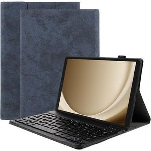 Tablet Hoes met Toetsenbord geschikt voor Samsung Galaxy Tab A9 - QWERTY Bluetooth Keyboard Case - Vintage Blauw