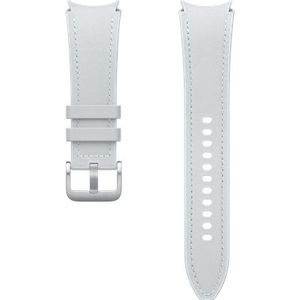 Samsung Bandje geschikt voor Galaxy Watch 20mm - Hybrid Eco-Leather Bandje M/L - Zilver