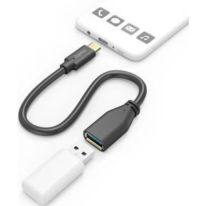 Hama USB-C naar USB-A OTG Data Converter - 15cm - Zwart