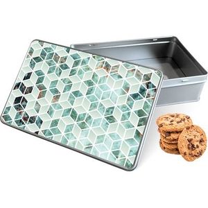 Koektrommel Groen Hexagon Marmer Rechthoek - Bewaarblik 20x13x5 cm
