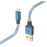Hama Reflective USB-A naar Lightning Kabel - MFI-gecertificeerd - 150cm - Blauw