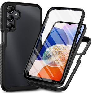 Hoesje geschikt voor Samsung Galaxy A25 - Hoesje met ingebouwde screenprotector - Zwart