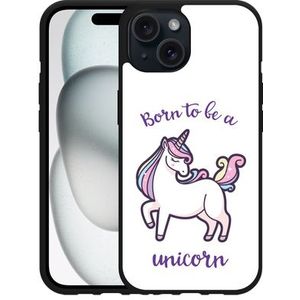Hardcase Hoesje geschikt voor iPhone15 Born to be a Unicorn