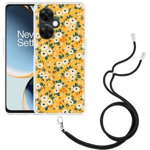 Hoesje met koord geschikt voor OnePlus Nord CE 3 Lite 5G Vintage Bloemenprint