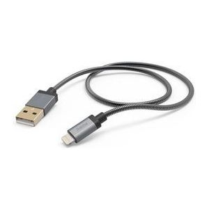 Hama Prime Line Metal USB-A naar Lightning kabel - MFI gecertificeerd - 150cm - Antraciet