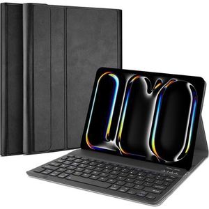 Hoes met Toetsenbord geschikt voor iPad Pro 11 2024 (5th Gen) - Qwerty Spaanse indeling - Zwart