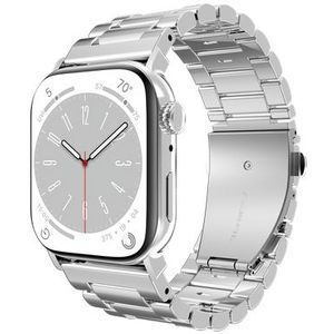Horlogebandje geschikt voor Apple Watch Bandje (PrimeSteel) - Smartwatchbandjes (+Horloge inkortset) - Universeel bandje geschikt voor Apple 38/40/41/42 mm - Zilver