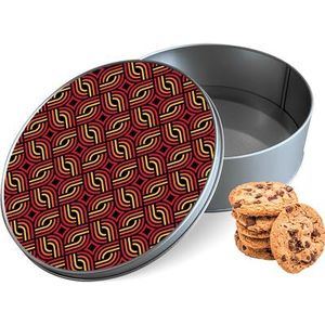 Koektrommel Retro Lines Rond - Bewaarblik 15x15x5 cm