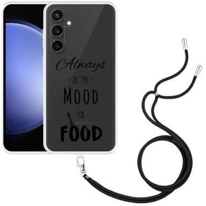 Hoesje met koord geschikt voor Samsung Galaxy S23 FE Mood for Food Black