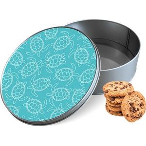 Koektrommel Schildpadjes Rond - Bewaarblik 15x15x5 cm