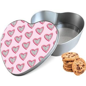 Koektrommel Hartjes Met Stippen Hart - Bewaarblik 14x15x5 cm