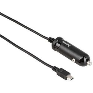 Hama Autolader met Mini USB Kabel - 1 meter - Zwart